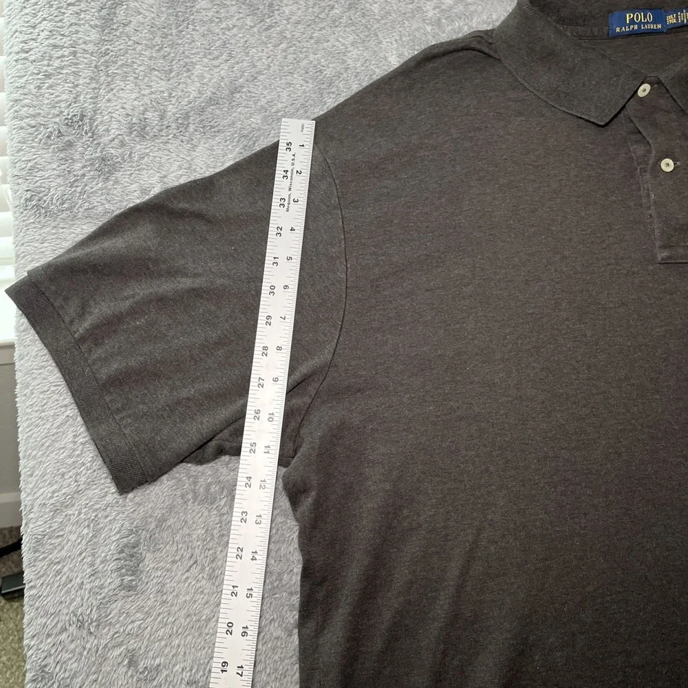 Polo Ralph Lauren Grey Polo Shirt Burgundy Pony 2XLT Big & Tall Mint Condition
